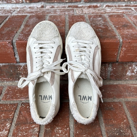 Madewell Sherpa Edition Sidewalk Low-Top Sneakers in Leather Women's Size 7 - Picture 5 of 7